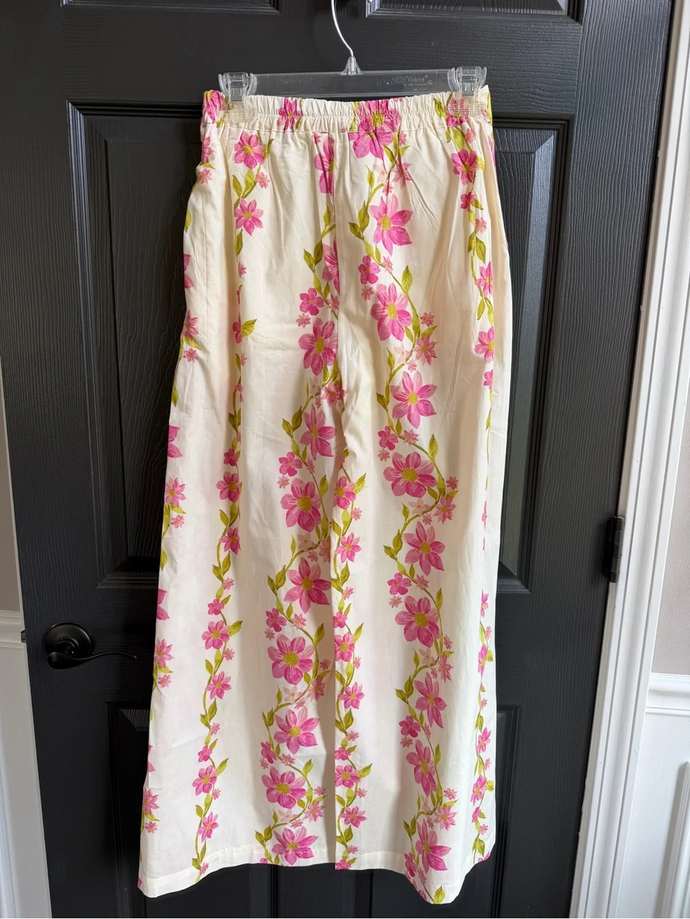 NWT HYFVE Wide Leg Apron Tank Set Delicate Blossom Floral Pink Green Ivory Small